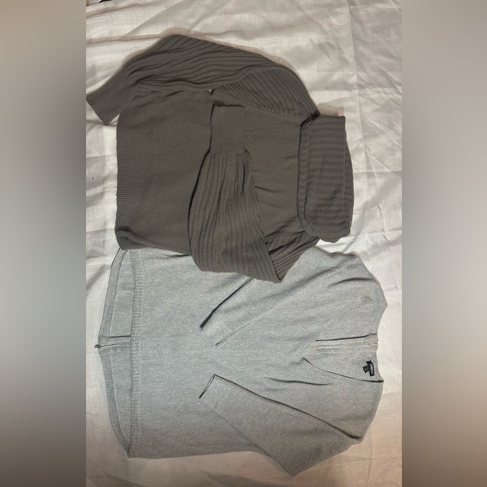 Express Metallic Gray Long Sleeve Top